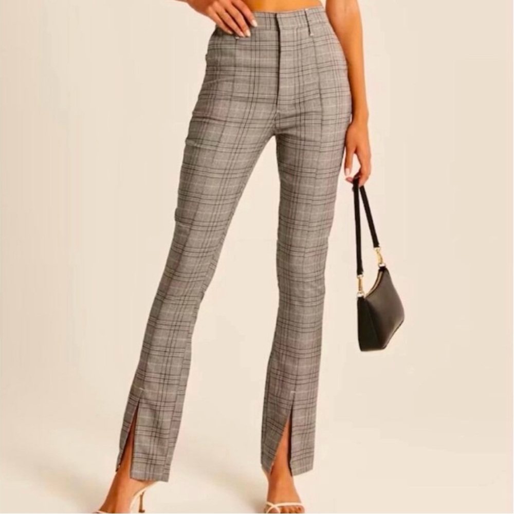 Abercrombie & Fitch Plaid Flare Pants